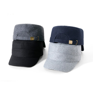 Casquette de baseball plate en laine mélangée chaude entièrement scellée pour <span class=keywords><strong>personnes</strong></span> âgées à grosse circonférence de tête en hiver - Product Image 3