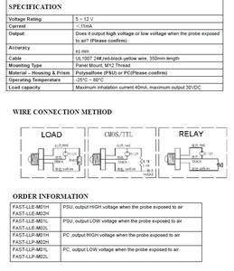 Capteur de niveau de liquide optique Trogamid Polysulfone PSF PSU avec 3 fils pour liquides à base d'acide fort - Product Image 5