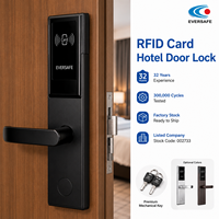 Serrure électronique d'hôtel en acier inoxydable 304 T5577 haute résistance |   Conception en deux parties + Cylindre de serrure de classe C pour portes en verre SDK gratuit