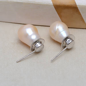 Wenchi S925 Silver <b>Top</b> <b>Hat</b> Earrings Versatile Baroque Pearl Hollow DIY Accessory for <b>Women</b> China Jewelry Findings Components - Product Image 4