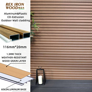 Panel de Pared de Aluminio Coextruido 6063T5 de 116*20 mm, Certificado, Grosor Personalizado, Duradero, Impermeable e Ignífugo para Climas Costeros - Product Image 1