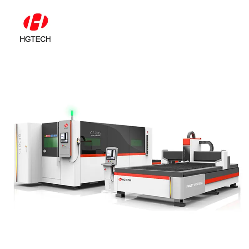 Hgtech High-Performance Gf Serie 5Mm 10Mm 20Mm 1000W 2000W 1500W 2kw 6kw Cnc Koolstofstaal Lasersnijder Lazer Snijmachine