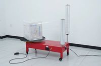 Machine semi-automatique électrique d'emballage de film étirable de plateau tournant de 40cm boîtes de conserve de boissons alimentaires pochettes sacs étuis
