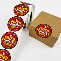 Etiquetas Adhesivas para Alimentos con Logotipo de Marca Comercial, Etiquetas Redondas de Vinilo Impermeables para Sellado de Embalaje, Rollo de Etiquetas Personalizadas