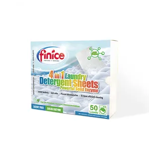 Finice Biodegradable Cleaning Eco Friendly Laundry Strips Laundry Sheet Laundry Detergent Sheet