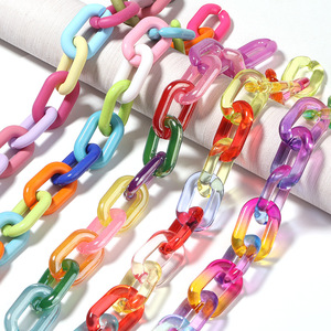 Cadena de Eslabones de Plástico Acrílico Colorida, Cadena de Lucite para Pulseras, Accesorio de Joyería DIY, Cuentas Decorativas - Product Image 1