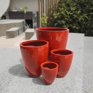 Precio barato vietnamita moderno blanco brillante fibra de vidrio hogar jardín maceta decorativa macetas redondas altas pintura resistente a los rayos UV - Product Image 6