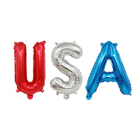 Ballons en aluminium de 16 pouces USA 250, lettres et chiffres rouges, blancs et bleus pour les décorations du 4 juillet et les célébrations du 250e anniversaire