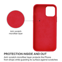 Pour iPhone 13 coque arrière en caoutchouc microfibre caoutchouc Silicone liquide coque de téléphone pour iPhone 13 12 11 14 Pro Max