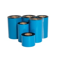 Pabrik warna biru gulungan Jumbo penuh Resin Foil pita Printer 110x300 tinta keluar pita Transfer termal ukuran disesuaikan