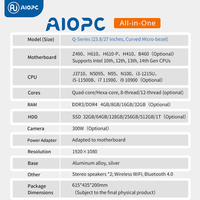 PC Todo en Uno Q-Series de 23.8 Pulgadas con Intel Core I3/i5/i7/i9 Opcional, con Windows Silver para Uso en el Hogar/Oficina