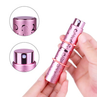 Flacon vaporisateur de parfum rechargeable en verre doré mat 5 ml à fond épais, avec bouchon à vis et décalcomanie, portable et à mécanisme rotatif – Offre Spéciale