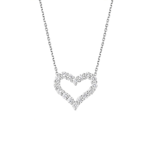 SGARIT Custom Luxury IGI Certified Pav-Set Open Heart 18k Gold Lab Grown Diamond Hollow Heart Choker <b>Necklace</b> - Product Image 1