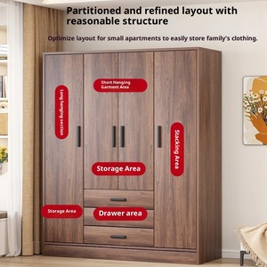 <span class=keywords><strong>Armario</strong></span> Moderno Minimalista de Nogal, <span class=keywords><strong>Armario</strong></span> de Almacenamiento para Dormitorio, Apartamento Pequeño, <span class=keywords><strong>Armario</strong></span> de Ensamblaje, TKA - Product Image 2