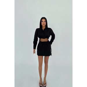 Costume formel noir avec jupe à boutons - Product Image 3