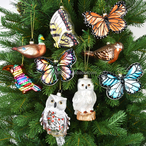 Wholesale Handmade High Quality Full Color Christmas <b>Glass</b> Butterfly Series Hanging Scene Dress Tree <b>Ornament</b> Modern Design Fast - Product Image 1
