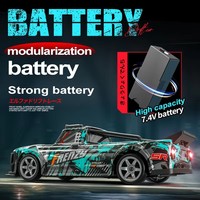 Voiture RC AiJH 1:16 Drift avec batterie rechargeable, voiture de course RC 7.4V haute capacité, longue durée de vie de la batterie, roue avant RC