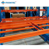 Système de rayonnage à palettes à double profondeur robuste Support de stockage à haute densité Revêtement en poudre bleu personnalisé Palette d'entraînement d'assemblage sans boulon