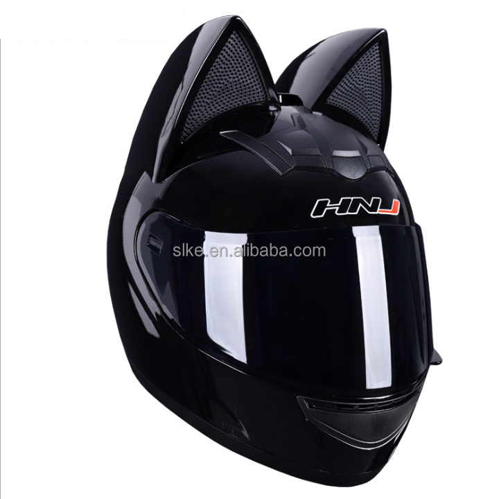 Casque Moto Oreilles De Chat Mignon - Accessoire Décoratif ABS Rose/Noir - Pour Casque Intégral Enfants Adultes