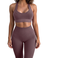 Ensemble de yoga sans couture pour femmes, vêtements de sport, leggings et soutien-gorge de fitness, ensembles d'entraînement, ensembles de yoga, logo personnalisé, vente chaude OEM ODM en usine