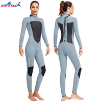 Combinaison de plongée DIVE SAIL 3 mm à fermeture éclair dorsale en néoprène antibactérien coupe-vent à manches longues pour la pêche sous-marine, la plongée en apnée, la plongée et le surf