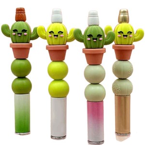 Cuentas de silicona 3D con forma de cactus para hacer pulseras, redondas, con forma de dibujos animados, de calidad alimentaria, accesorios para bricolaje. - Product Image 5