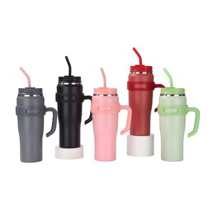Insulated Vacuum Cup 40oz Stainless Steel With Handle And Straw For Car Travel Outdoor Use - Product Image 2