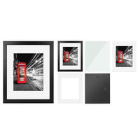 Marco de fotos de madera barato personalizado con impresión UV, póster en blanco y negro de dos tamaños, imagen de 24x36 pulgadas