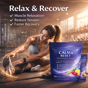 Polvo Calm & Reset para Relajación Profunda con Ashwagandha, Magnesio, L-Teanina, Vitamina D3, para el Equilibrio del Estrés y el Cortisol, Apoyo para el Sueño y el Estado <span class=keywords><strong>de</strong></span> Ánimo - Product Image 4
