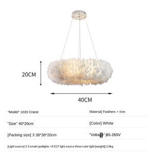 <span class=keywords><strong>Lustre</strong></span> nordique moderne en plumes de lumière pendante haut de gamme salon restaurant villa de luxe salon <span class=keywords><strong>lustre</strong></span> en plumes de soie - Product Image 5