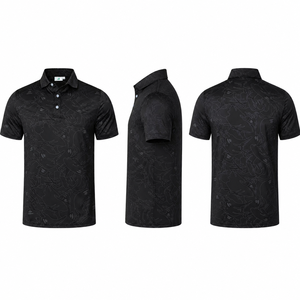 Men's <b>Black</b> Golf <b>Polo</b> Shirt Short Sleeve Camo Print Quick Dry Breathable Stretch Sportswear Outdoor Casual Golf Wear Ready - Product Image 6