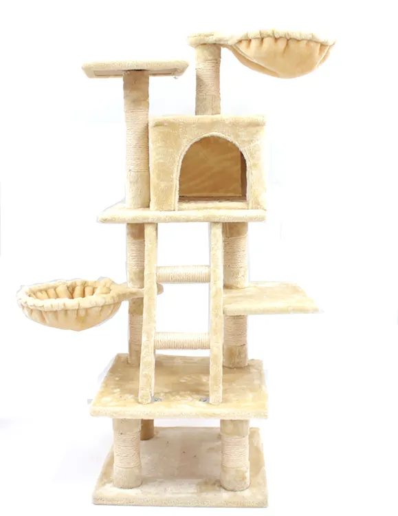 ヨーロッパ国内配送大型猫高165 cmおもちゃ猫の家の木ペット家具傷のある木猫ジャンプはしごペットの愛