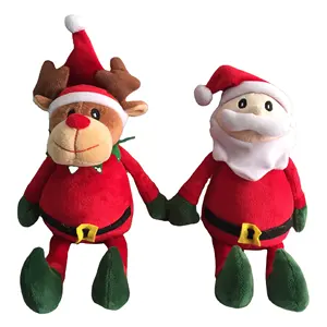 Red de peluche para niños, juguetes de Navidad, renos, Santa Claus