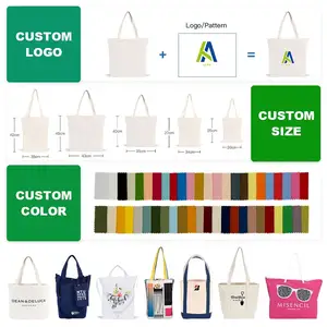 High Quality Custom Logo Printed Eco Friendly Reusable Large Capacity Canvas Cotton Shopping Tote Bag With Handles For Women