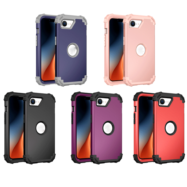 Three Layer Heavy Duty Shock Protection Hybrid Armor Case for iPhone 16E Back Cover