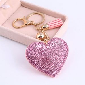 New Design Bohemian Heart Keychain Leather Tassel Gold <b>Key</b> Holder Metal Crystal <b>Key</b> <b>Chain</b> Keyring Charm Bag Auto Pendants - Product Image 1