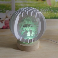 Princesse Lampe Sculpture Carte 3D Papier Lanterne Peint Sphérique Conception En Trois Dimensions pour la Saint Valentin Bénédiction Cèdre