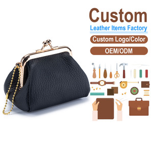 Custom Mini Leather <b>Coin</b> <b>Purse</b> With Clasp Closure Chain Strap Handmade Vintage Style For Women - Product Image 1
