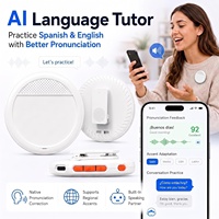 Traducteur de langues 4-en-1 en temps réel avec IA pour 165 langues et appareil d'apprentissage du espagnol avec haut-parleur et microphone de poche