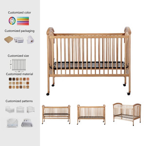 Lit bébé en bois massif Montessori, ensemble de meubles pour garderie, crèche, école maternelle, équipement de sommeil pour enfants - Product Image 1
