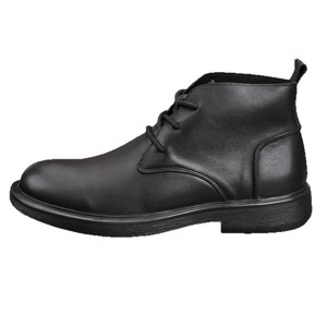 Bottes Martin pour hommes en cuir véritable, bottines à bout rond, à lacets, doublure en fourrure isolante pour l'hiver, semelle en caoutchouc, couleur unie - Product Image 5
