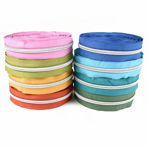 Meetee ZA419 5 # Phụ Kiện May Quần Áo Túi Hành Lý Nhiều Màu Phụ Kiện May Mặc Vải Dệt Tự Làm Cuộn Dây Kéo Nylon Khóa Kéo Màu Bạc - Product Image 2