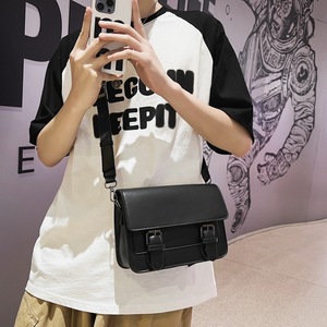 Casual PU Leather Crossbody <b>Bag</b> for <b>Men</b> Women All Seasons Fashion Solid Pattern Button Closure Customized Large Capacity Light - Product Image 5