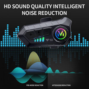 خوذة دراجة نارية Y10 سماعة رأس لاسلكية بدون استخدام اليدين bmah سماعة أذن IPX6 مقاومة للماء مشغل MP3 - Product Image 2