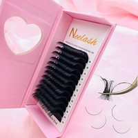 Extensions de cils noirs volumineux en velours, plateaux de cils mixtes, extensions de cils individuels en cachemire noir mat, plateaux de volume