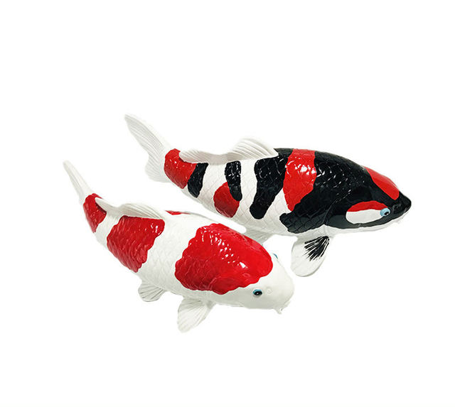 Aquarium Artificial Resin Floating Pond Decoration Animal Statue Orange Koi Fish