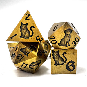 Dés en alliage de zinc avec motifs en relief <span class=keywords><strong>chat</strong></span> et chien, lot de 7 dés - Product Image 3