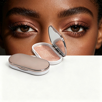 Boîte vide ovale en gros pour fard à paupières et paillettes avec miroir pour poudre compacte, poudre pressée, palette de maquillage TH368