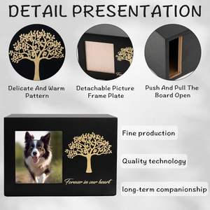 Özel Oem ahşap Pet tabut <span class=keywords><strong>Urns</strong></span> ev gömme taşıyıcı tabutlar kutusu köpekler ve kediler için anıt kremasyon çömleği için Pet külleri - Product Image 4