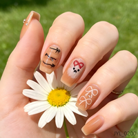 Ongles à presser personnalisables en ABS, motif Ours Nue, courts et carrés, avec option de logo personnalisé